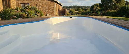 Fresh fibreglass pool re-lining